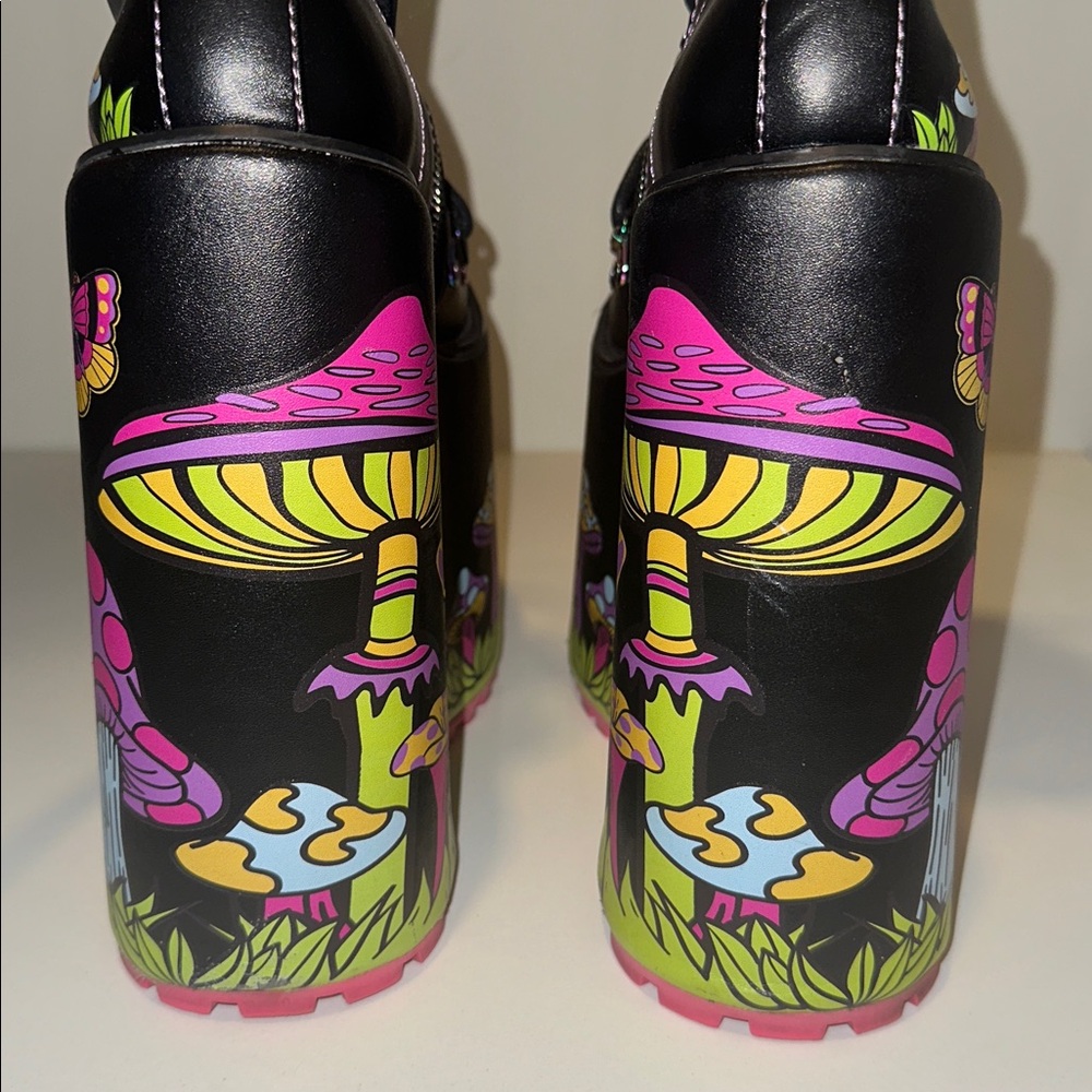 Current Mood PSYCHEDELIC FAIRYTALE DOUBLE STACK TRAITOR BOOTS - Picture 5 of 11